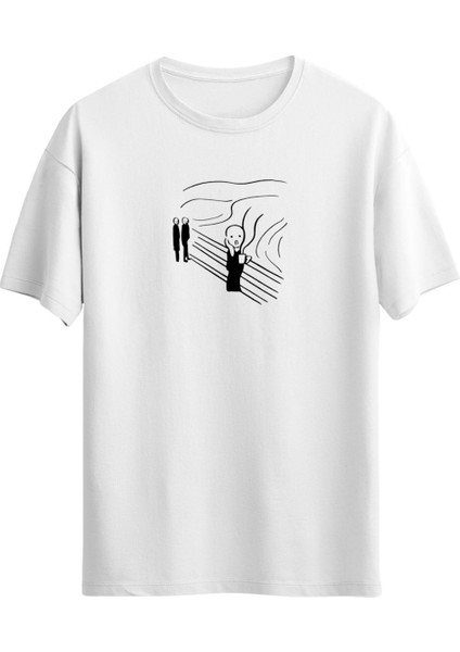 Çığlık Baskılı Unisex Regular T-Shirt