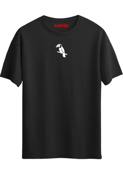 Minimal "tukan Kuşu" Baskılı Unisex T-Shirt