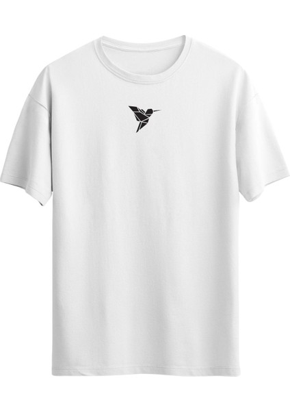 Minimal Prizma Kuş Baskılı Unisex T-Shirt