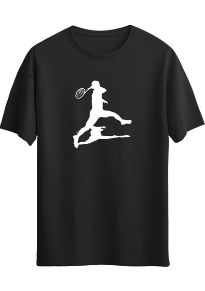 Tennis Player Baskılı Unisex T-Shirt