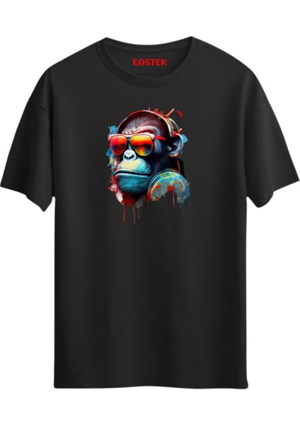 Color Splash Ape Baskılı T-Shirt