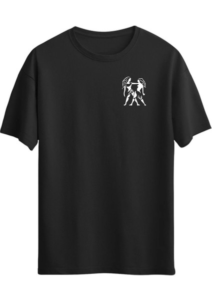 Ikizler Burç Baskılı Unisex Regular T-Shirt