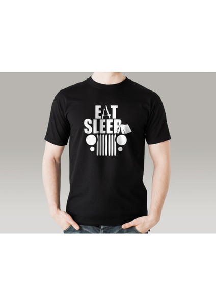 Jeep Eat Sleep Tema Baskılı Tişört fiyatları