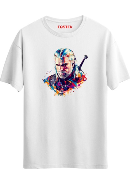 Witcher Colorful Baskılı Tasarım T-Shirt