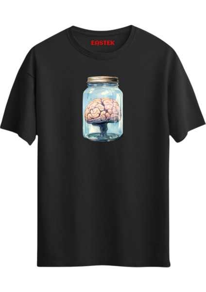 Mind In Glass Baskılı T-Shirt