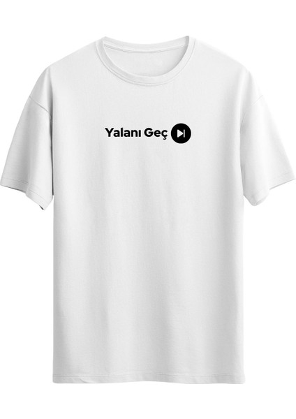 Yalanı Geç Baskılı Beyaz Tshirt