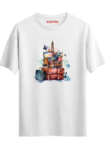 Traveling Time Baskılı Tasarım T-Shirt