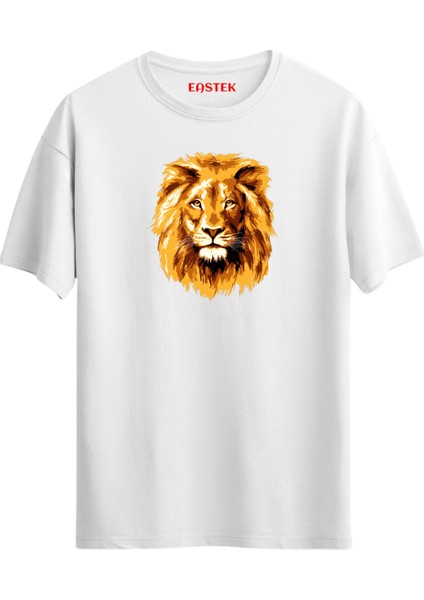 Sarı Kırmızı Aslan T-Shirt, Erkek Tişört, Kadın Tişört, Unisex T-Shirt