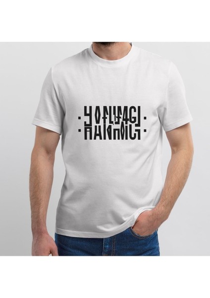 Hanımcı Yazılı Katlamalı T-Shirt