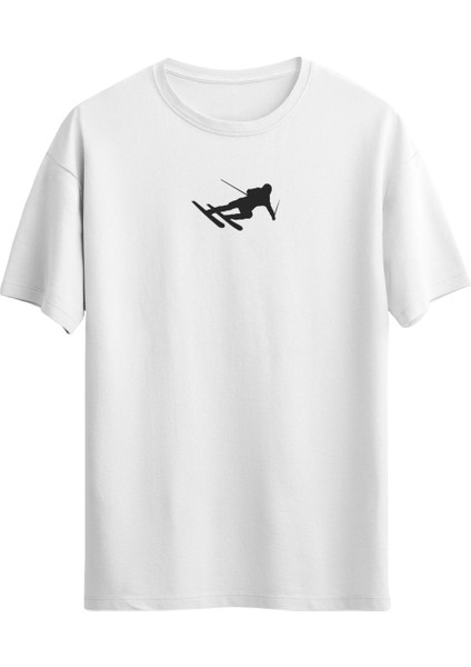 Minimal Snowboard Baskılı Unisex Regular T-Shirt