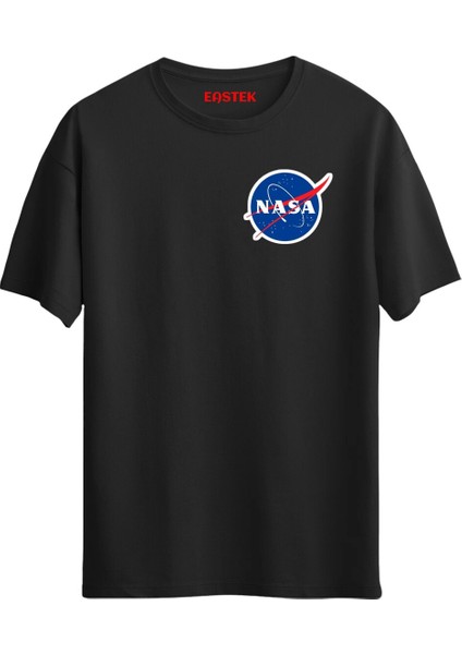 Nasa Renkli Logo Baskılı Unisex Regular T-Shirt