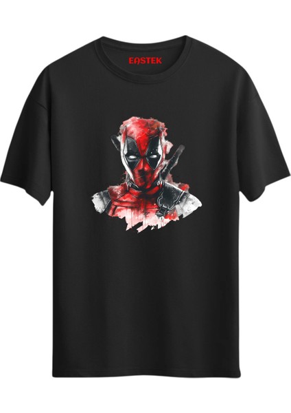 Deadpool Colorful Baskılı Tasarım T-Shirt