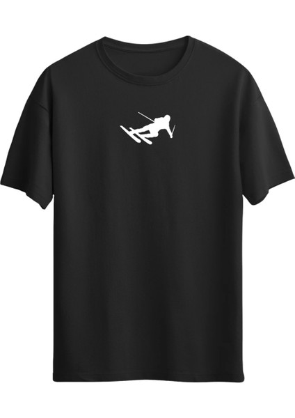 Minimal Snowboard Baskılı Unisex Regular T-Shirt