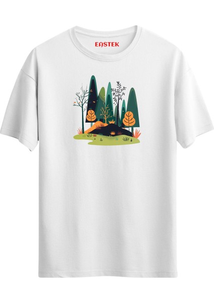 Serene Trees Baskılı T-Shirt