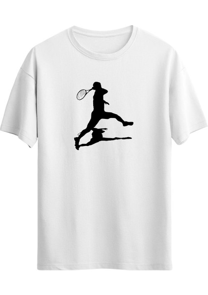 Tennis Player Baskılı Unisex T-Shirt