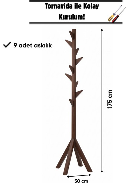 Ahşap Ayaklı Askılık Modern Elbise Askısı