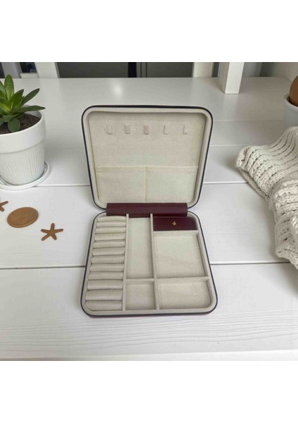 Büyük Boy Takı Kutusu 27X24 | Zarif ve Çok Bölmeli Mücevher Organizeri