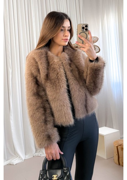 Kadın Kapşonlu Peluş Mont 5150