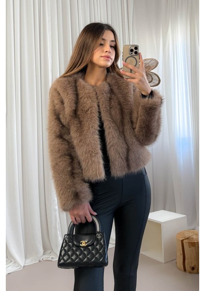 Kadın Kapşonlu Peluş Mont 5150