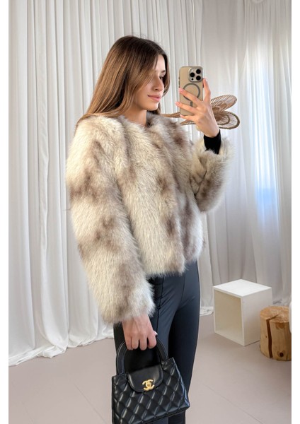 Kadın Kapşonlu Peluş Mont 5150