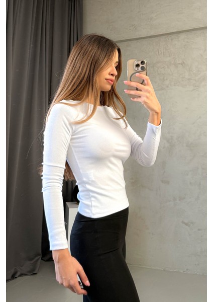 Kadın Kayık Yaka Uzun Kol Tshirt fiyatları