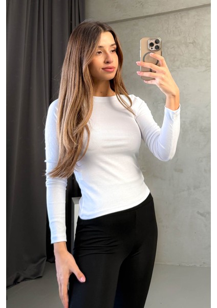 Kadın Kayık Yaka Uzun Kol Tshirt fırsatları