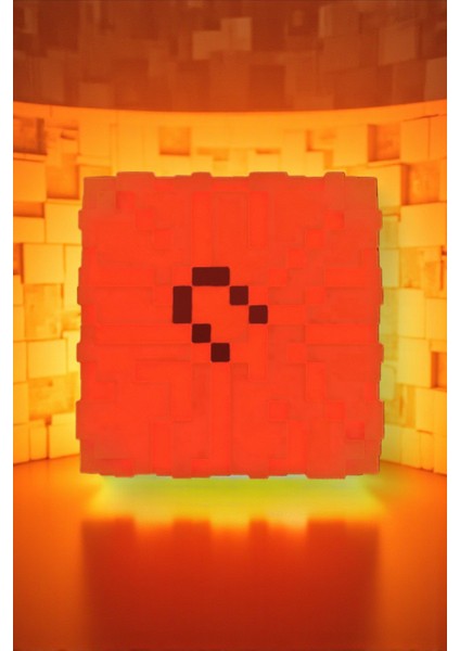 Minepixel Bal Kabağı (Pumpkin) Pilli Mum Işıklı (Tealight) Dekoratif Gamer Halloween Masa Lambası