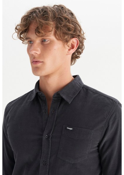 %100 Pamuk Regular Fit Normal Kesim Klasik Yaka Cepli Kadife Gömlek fırsatları