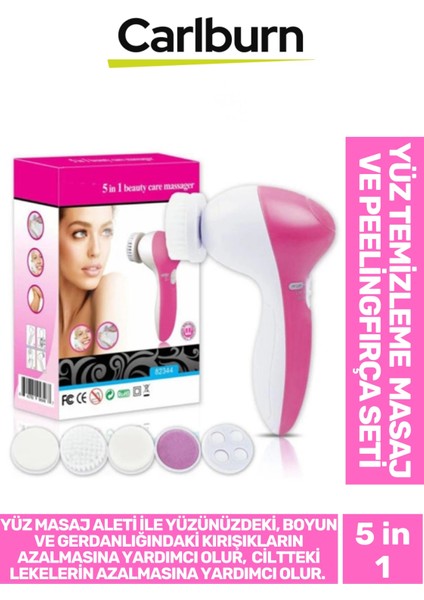 Özel Üretim 5 In 1 Başlıklı Pilli Yüz Temizleme Cilt Bakımı Siyah Nokta Masaj Peeling Fırça Seti