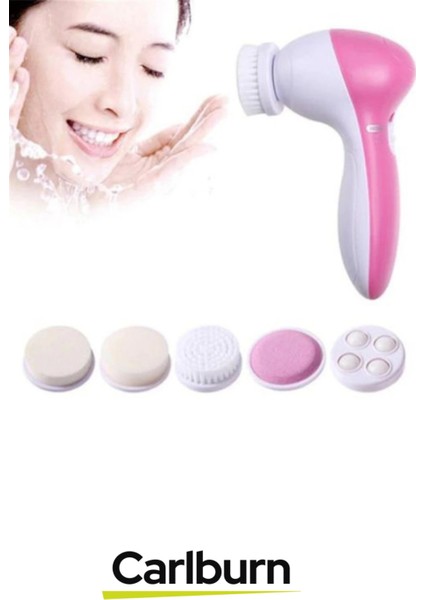 Özel Üretim 5 In 1 Başlıklı Pilli Yüz Temizleme Cilt Bakımı Siyah Nokta Masaj Peeling Fırça Seti modelleri