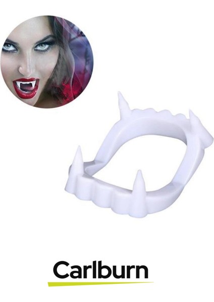 Özel Üretim Kostüm Parti Halloween Cadılar Bayramı Esnek Beyaz Renk Çift Damak Takma Vampir Dişi fırsatları