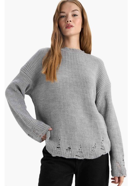 Overshirt Fit Bisiklet Yaka Kazak G1613AX25AU modelleri