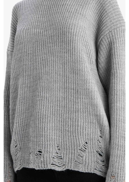 Overshirt Fit Bisiklet Yaka Kazak G1613AX25AU