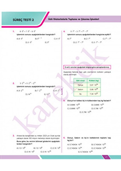 9. Sınıf Matematik Soru Bankası Akıllı Tahta Uygulamalı 480 Sayfa