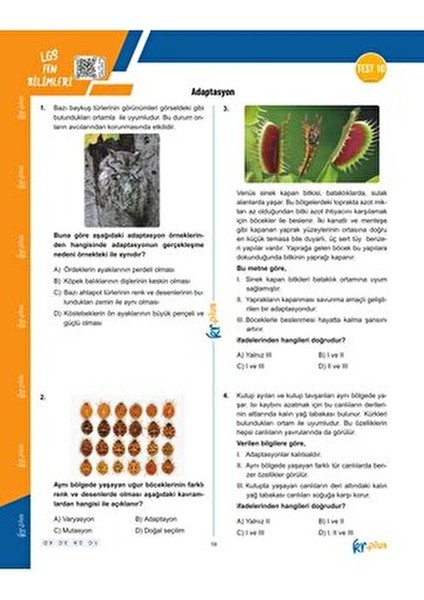 KR Akademi LGS Relaks Fen Bilimleri Soru Fasikülü 8. Sınıf 80 Sayfa fırsatları