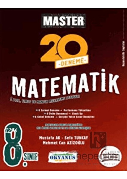 8. Sınıf Master 20 Matematik Denemesi Türkçe 160 Sayfa Sınav Hazırlığı İçin fiyatları
