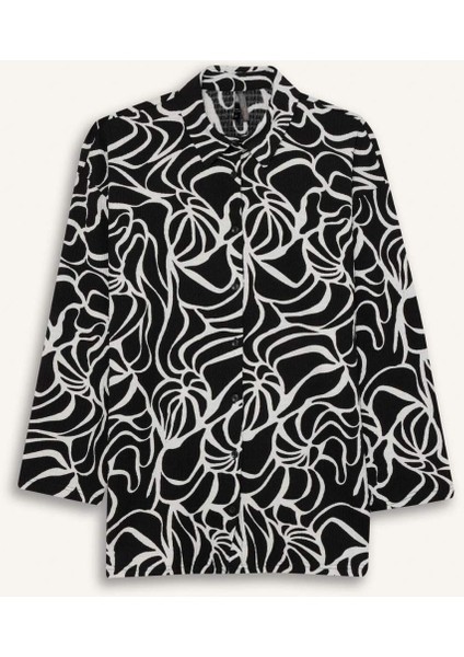 Regular Fit Desenli Bürümcük Uzun Kollu Gömlek D8631AX25SP