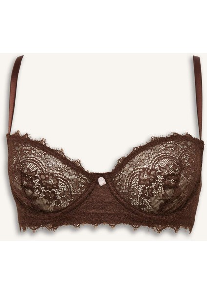 Bağcıklı Dantelli Kapsız Pedsiz Balenli Balkonet Sütyen Fall in Love F7024AX25WN