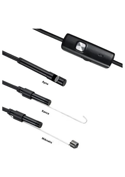 Bfs Vtn-02 Endoskop Yılan Video Kamera Led’li 2 Metre 7 mm Sert Kablo Su Geçirmez