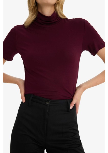 Slim Fit Dar Kesim Balıkçı Yaka Kısa Kollu Tişört G0315AX25HS indirimleri