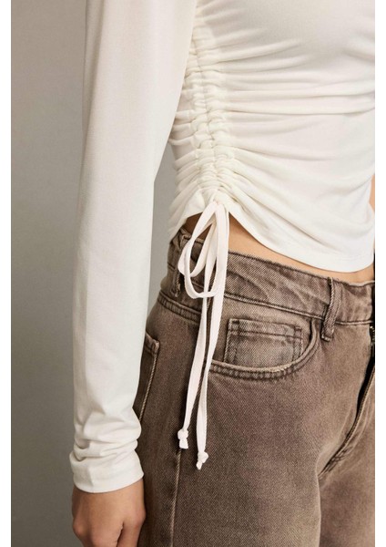 Tek Omuzlu Büzgülü Bluz G5051AX25WN