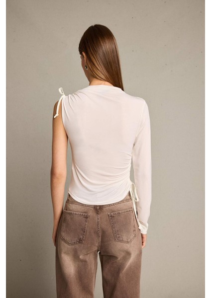 Tek Omuzlu Büzgülü Bluz G5051AX25WN