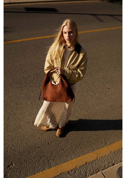 Kadın Süet Omuz Çantası F1236AXNS