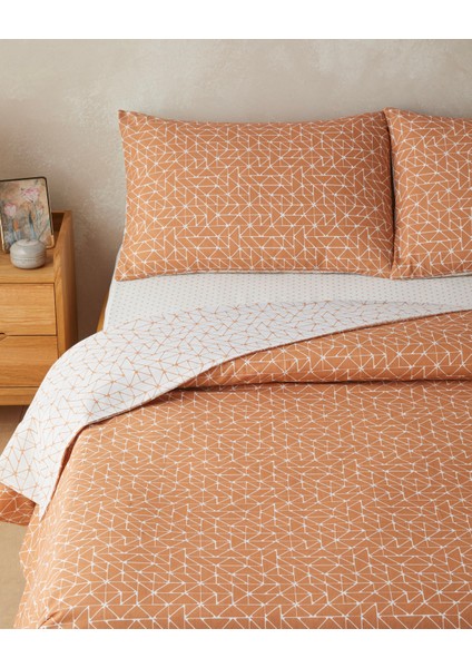 Trio Shape Kolay Ütülenir Çift Kişilik Nevresim Takımı 200X220 cm Turuncu fiyatları