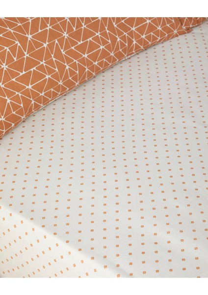 Trio Shape Kolay Ütülenir Çift Kişilik Nevresim Takımı 200X220 cm Turuncu