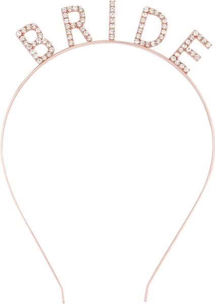 Rose Gold Renk Bekarlığa Veda Kristal Taş Bride Tacı Ithal 16X10 cm fiyatları