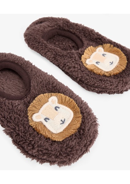 Kahverengi Erkek Çocuk Lion Kaymaz Tabanlı Ev Patiği fırsatları