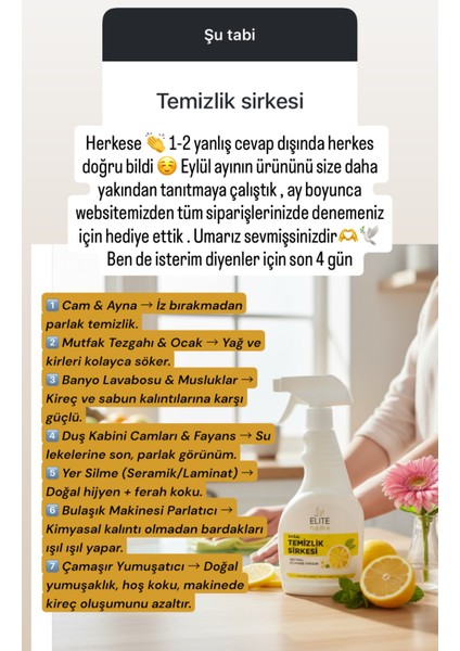 Organik Sertifikalı Çok Amaçlı Temizlik Sirkesi 500 ml x 3 Adet indirimleri