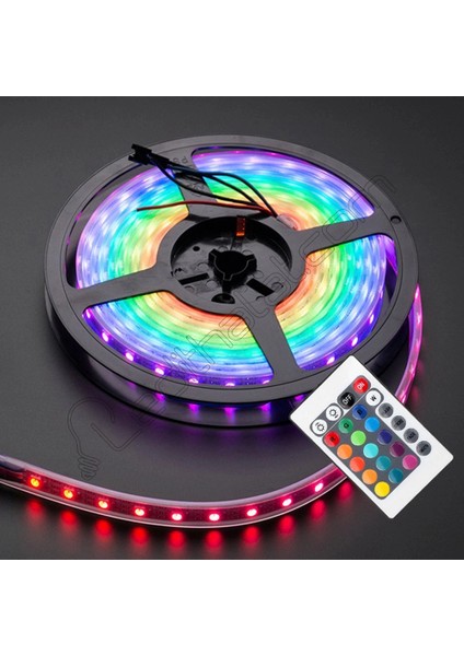 Rgb Şerit 5 Metre 16 Renkli Kumandalı Adaptörlü Çift Taraflı Bant fırsatları