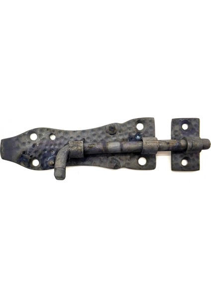 Antika Tarz Dekoratif Pirinç Dövme Kapı Sürgüsü - 7,5cm, Oksit
